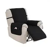 100% Waterproof Reclining Couch Covers, Non Slip Covers for Recliner Chair with Pocket, Washable Reclining Chair Quilted Furniture Protector for Kids, bb01a3217172eab520b4ab33637051b1