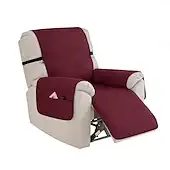 100% Waterproof Reclining Couch Covers, Non Slip Covers for Recliner Chair with Pocket, Washable Reclining Chair Quilted Furniture Protector for Kids, e867d526e289f6b7c472e20d7a80769f
