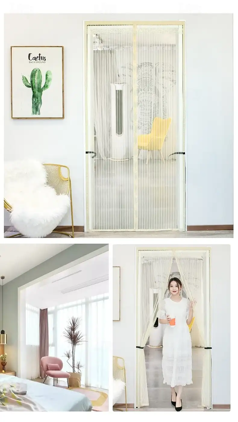 Magnetic Screen Door Portable, Fly Or Bug Screen Magnetic, Doorway For Sliding Door,Garage,Patio,Kitchen,Living,Window Room,Bedroom,Bar,Pet and Kid Ea