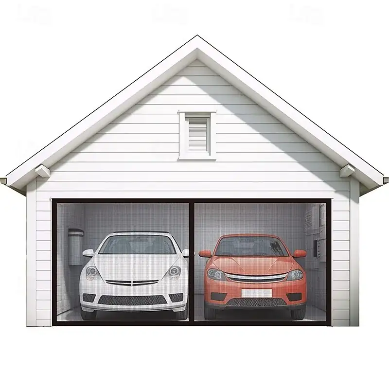 Magnetic Garage Door Screen for 1 Car W111.8*H85.8inch(284*218cm)/ for 2 Cars W195.3*H85.8inch(496*218cm) Garage Door Mesh Screen Curtain Cover Kit wi
