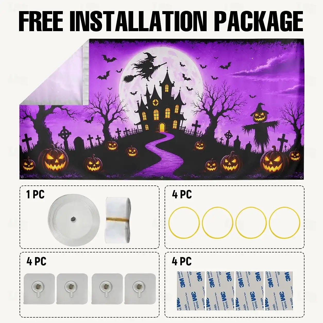 Halloween Garage Door Cover Fluorescent Haunted House Witch Moon Garage Door Banner Outdoor Haunted House Yard Porch Party Decoration 2026 – €39.99 245ebc084eb7859c022bd22ccf7528ff