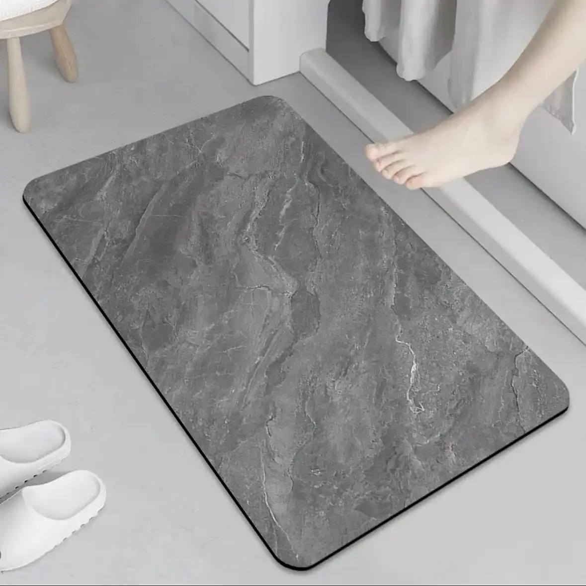 Absorbent Diatomite Soft Bath Mat Non-Slip Bathroom Floor Mat for Kitchen Entryway Shower and Toilet Area Carpet