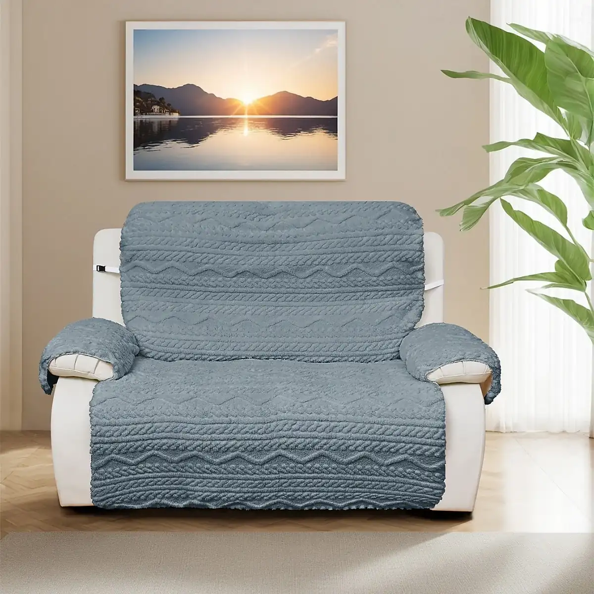 Elegant Jacquard Single Armchair Cover with Soft and Comfortable Armrests, Single Loveseat Three Seaters Armchair Cover for Relaxation