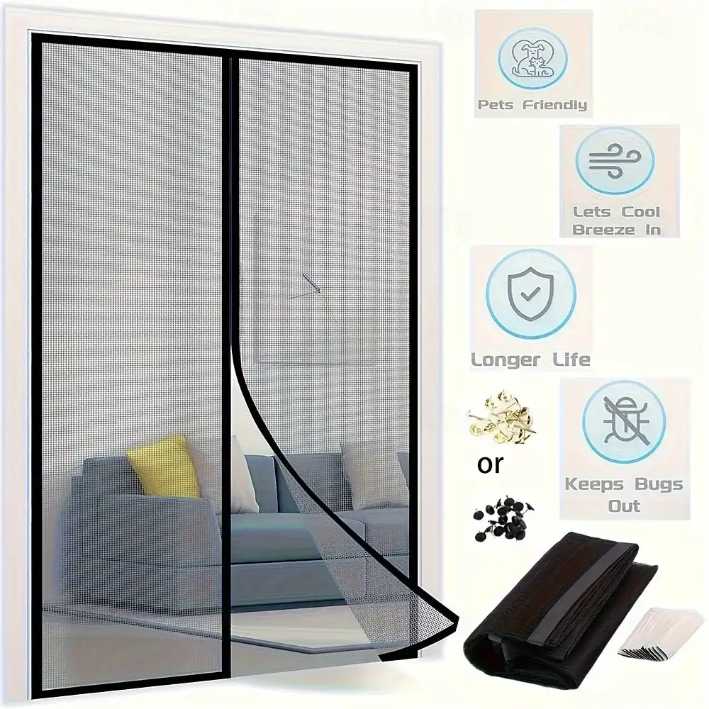 Magnetic Anti-Mosquito Window Curtain, Automatic Closing Fly Screen Mesh for Household Ventilation, Magnetic Net Door Screen, Summer Essentials -