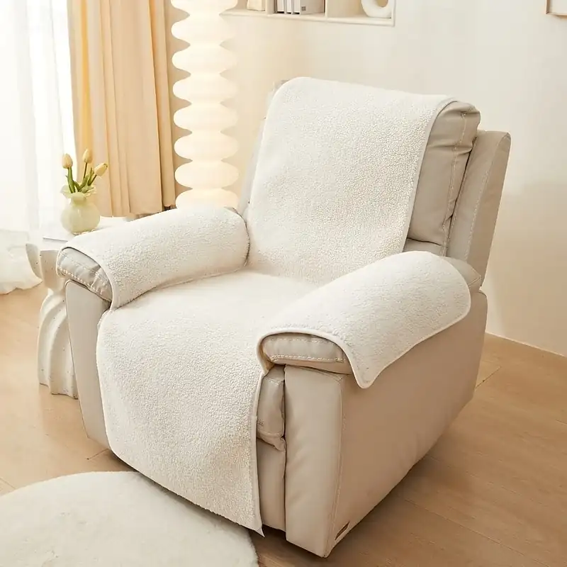 Fleece Recliner Cover Soft and Cozy Slipcover Perfect for Protecting and Refreshing Your Recliner Adds Comfort and Warmth to Your Living Room or Home