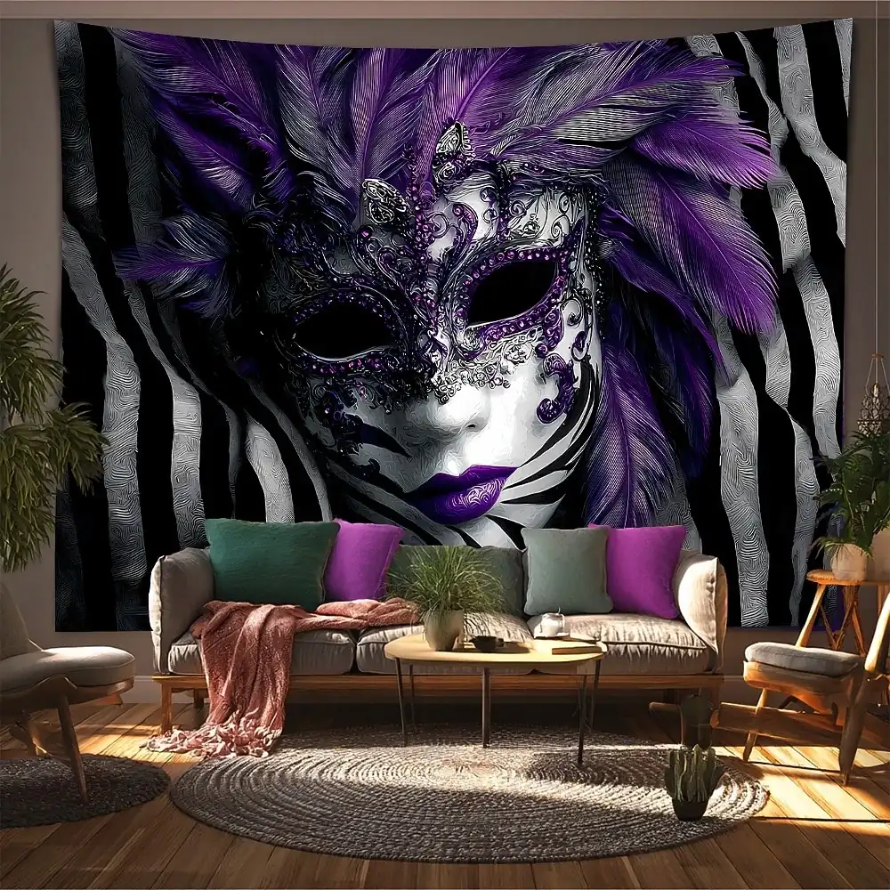 Mardi Gras Tapestry Banners Blanket Mask Feather Luxury Colorful Modern Party Living Room Shooting Backgrounds Masquerade Home Decor 2026 – €18.99 e7164d72a2e5eb3ae230f1d5a6d526ee
