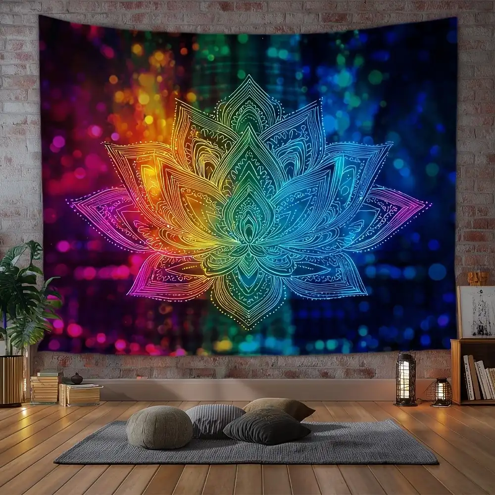 Tapestry Blanket Wall Hangings Seven Chakra Yoga Meditation Lotus Sports Mystic Bedroom Living Room Dorm Home Decor
