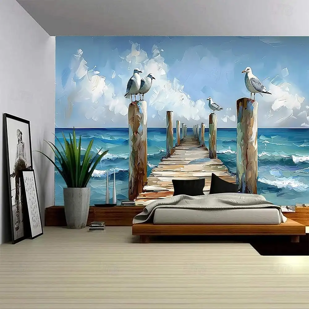 3D Tropical Beach Window View Wall Tapestry Ocean Paradise Palm Trees Sand Coast Wall Hanging Aesthetic Room Decor Bedroom Art Mural Backdrop 2026 – € 66947d4b266bd48a1fc291940b4827b9