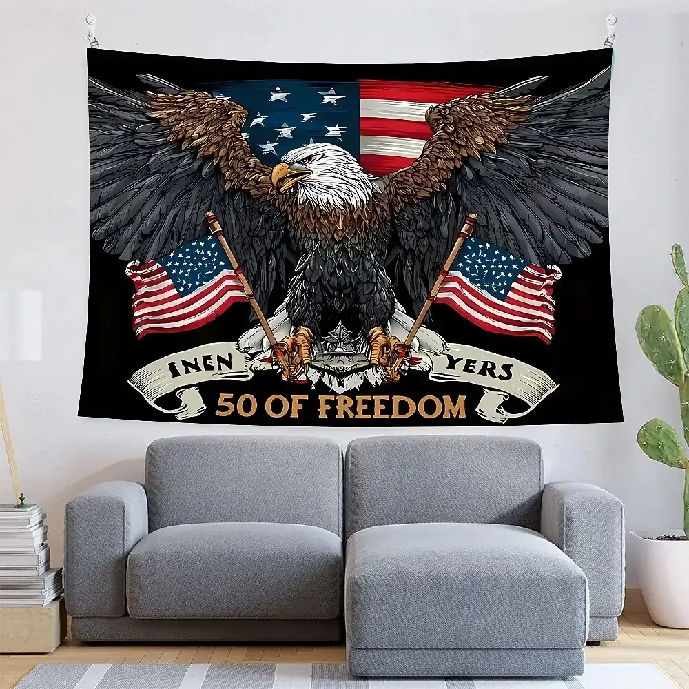 Independence Day Tapestry Banners Blanket Flag Eagle 3D Bedroom Living Room Dorm Teens Room College Dorm Wall Porch Home Decor