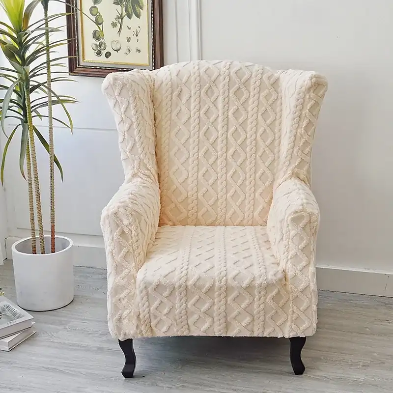 Stretch Printed Wingback Chair Cover Durable and Elastic Slipcover with Stylish Print Design Perfect for Protecting and Refreshing Your Wingback Chair