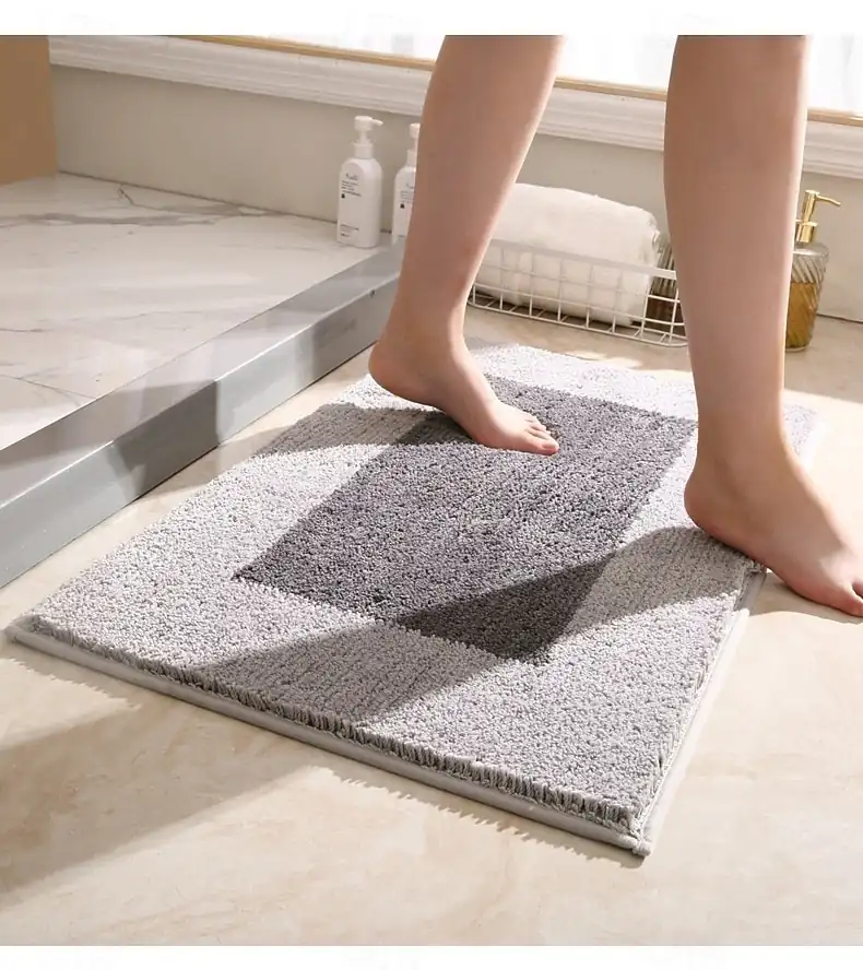 Thick Hotel Bathroom Carpet Absorbent Non-Slip Soft Floor Rug Shower Door Mat for Home Bathroom Bedroom