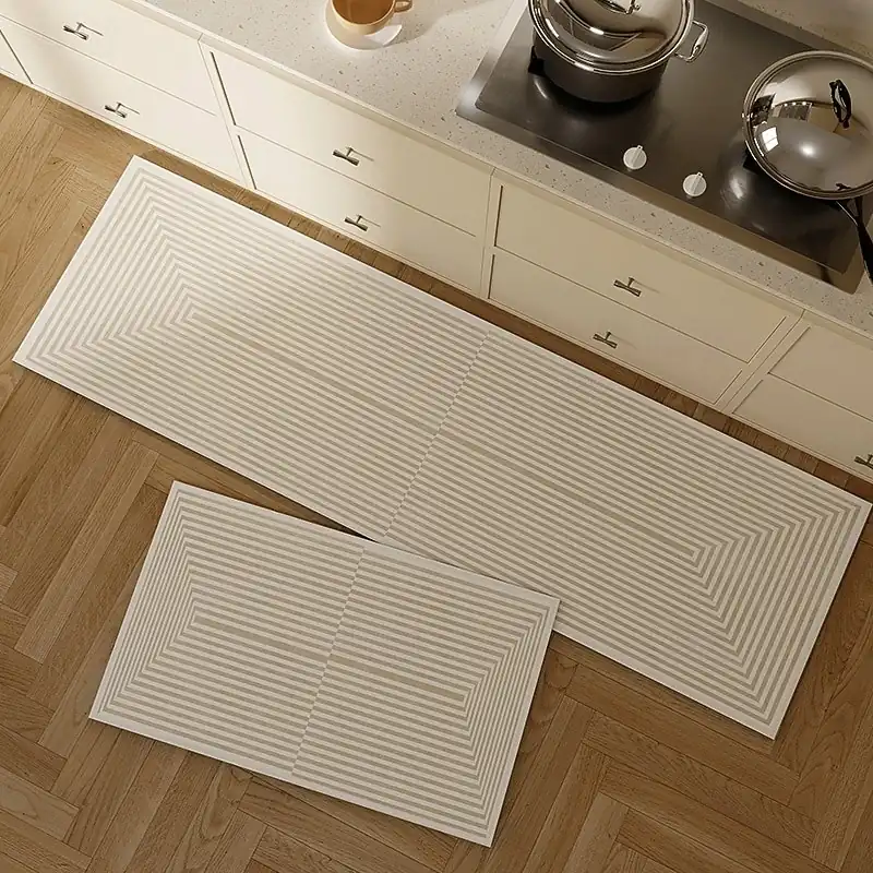 Japanese Minimalist Oil-Resistant Diatomaceous Earth Mat Washable Absorbent Non-Slip Kitchen Rug for Home Use