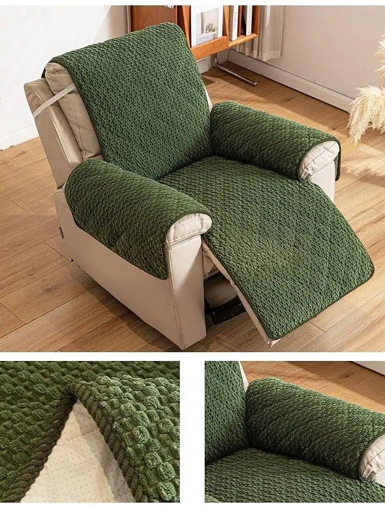Recliner Chair Cover with Arm Covers Non Slip Furniture Protector 1 seater Pet Friendly Sofa Cover for Recliner Chair Washable All Season Slipcover fo