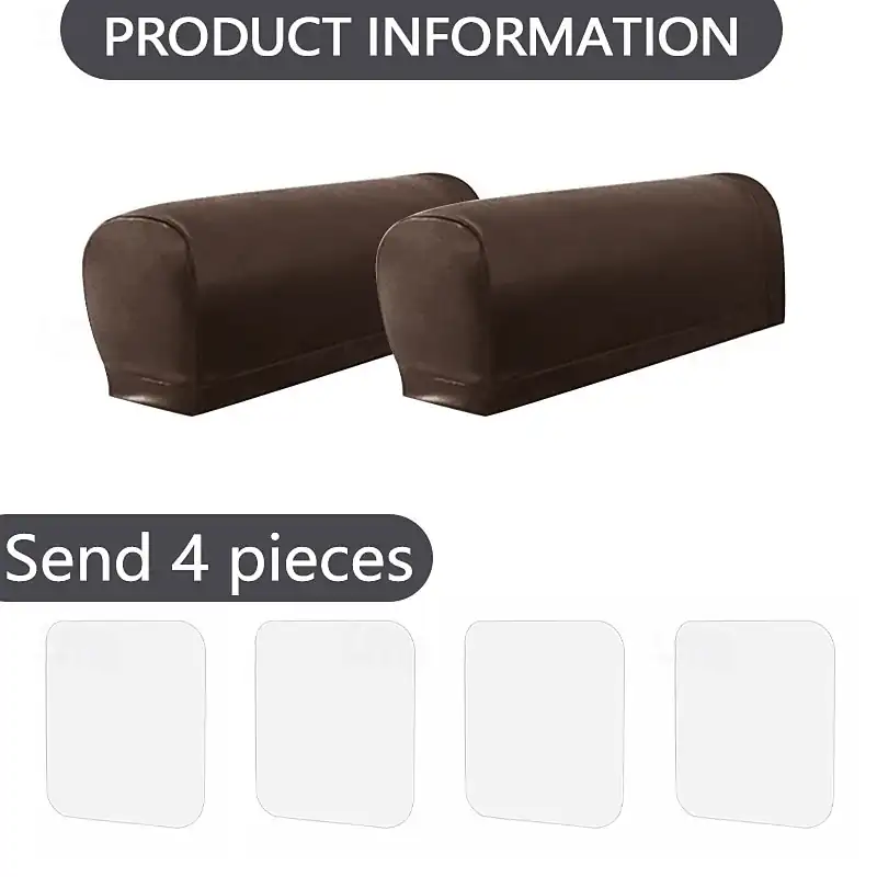 Waterproof Couch Covers 2 Armrest Covers + 4 Patches Elastic PU Faux Leather Armrest Protector Anti-Slip Armrest Covers for Furniture Protection 2026 50968707fb069e9407d9b9ff00a38364