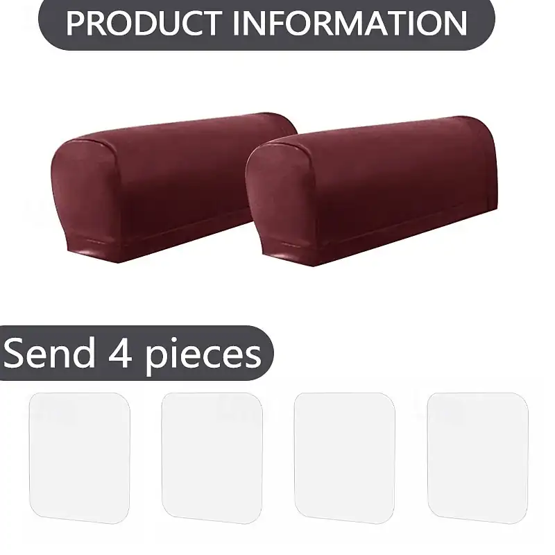 Waterproof Couch Covers 2 Armrest Covers + 4 Patches Elastic PU Faux Leather Armrest Protector Anti-Slip Armrest Covers for Furniture Protection 2026 ee1631e69711d5c7c1ad7f91b9880873