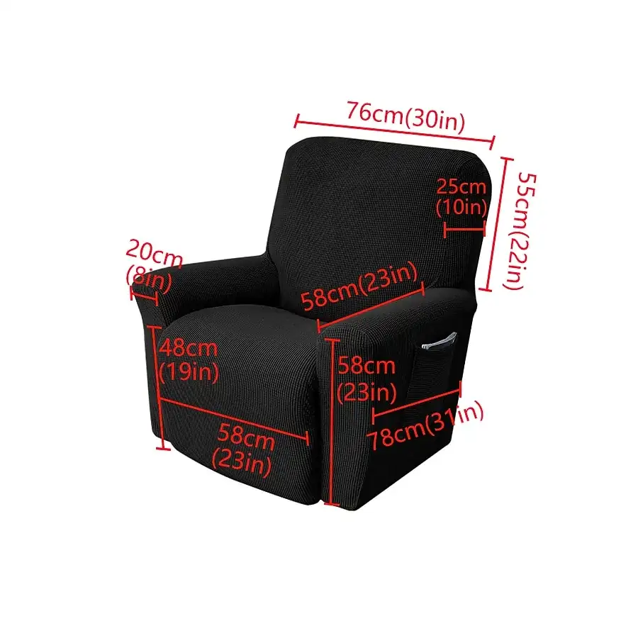 Stretch Recliner Covers Elastic Sofa Slipcover, Sofa Protector with Elastic Loop for Kids, Pets, Dogs, Cats