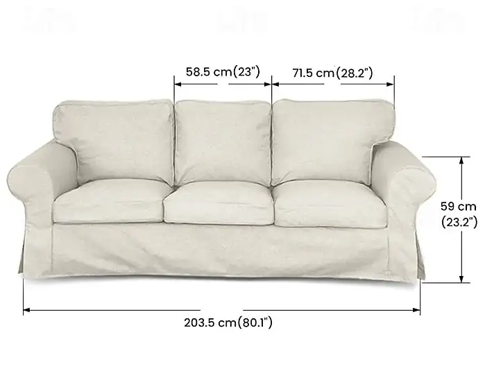 3 Seater Sofa Cover For Ektorp Couch Cover with 3 Cushion Cover and 3 Backrest Cover For Ektorp Slipcover Washable Furniture Protector LITB PRIME cov